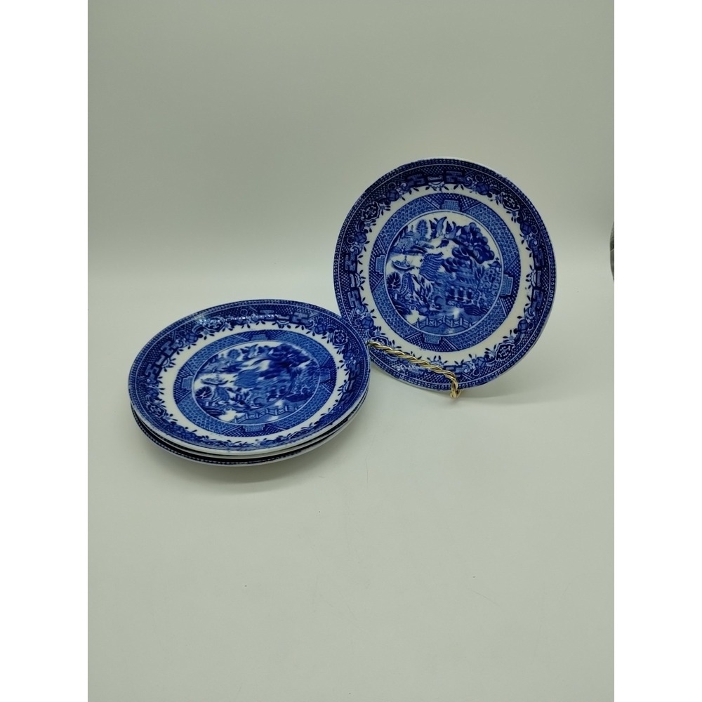 Set Of 4 Willow Royal Venton Ware 6" Saucers John Steventon England